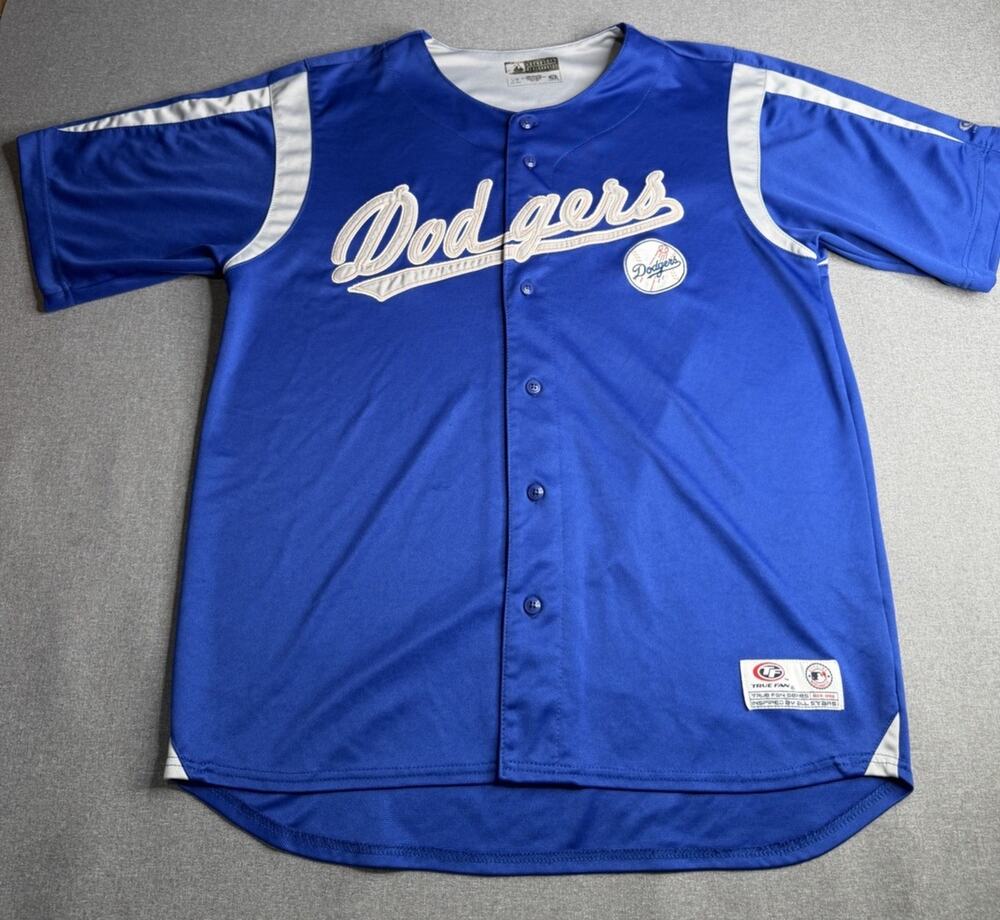 Los Angeles Dodgers New Men’s Large True Fan Genuine MLB Jersey Blue